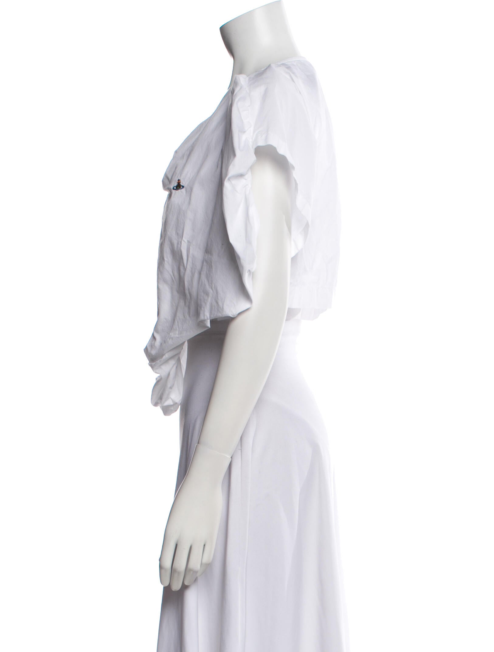 Vivienne Westwood Cowl Neck Short Sleeve Crop Top