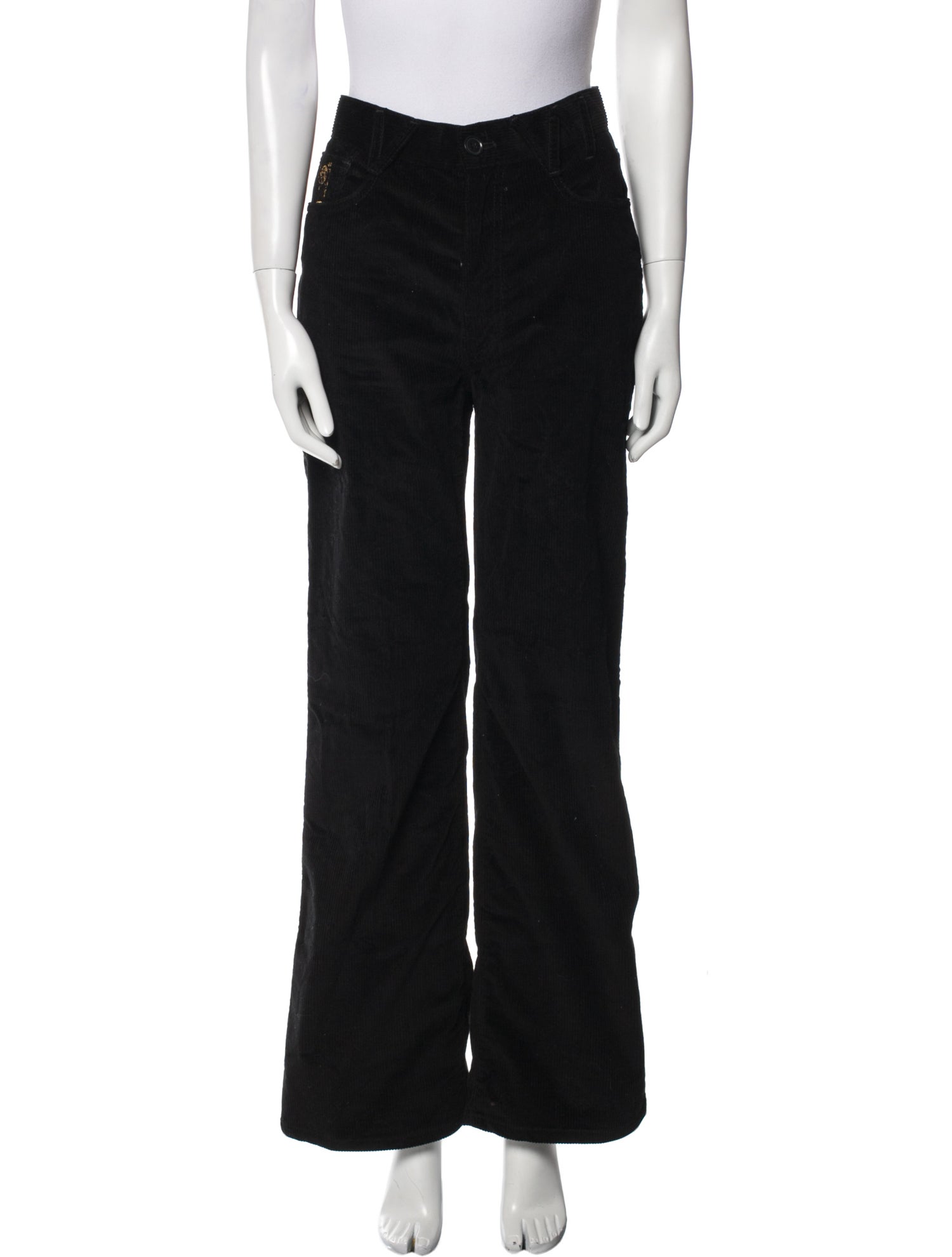 Vivienne Westwood Wide Leg Pants Black High-Rise Slit Pockets