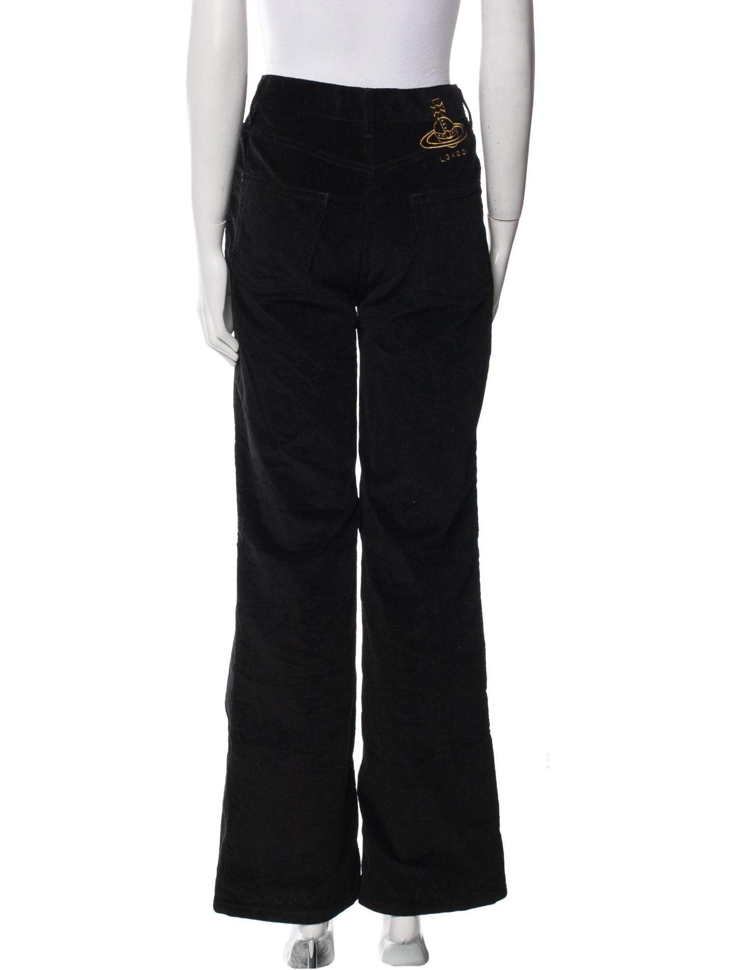 Vivienne Westwood Wide Leg Pants Black High-Rise Slit Pockets