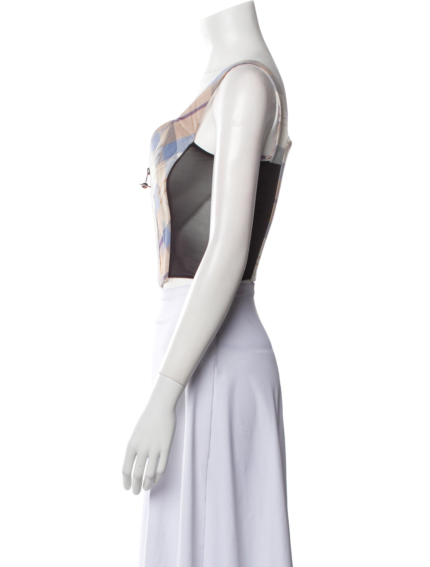 Vivienne Westwood Wool Plaid Print Crop Top w/ Tags