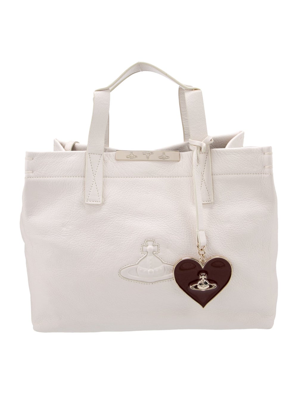 Vivienne Westwood Top Handle Bag Neutrals Leather Gold-Tone Hardware Flat Handles Leather Lining Snap Closure at Top