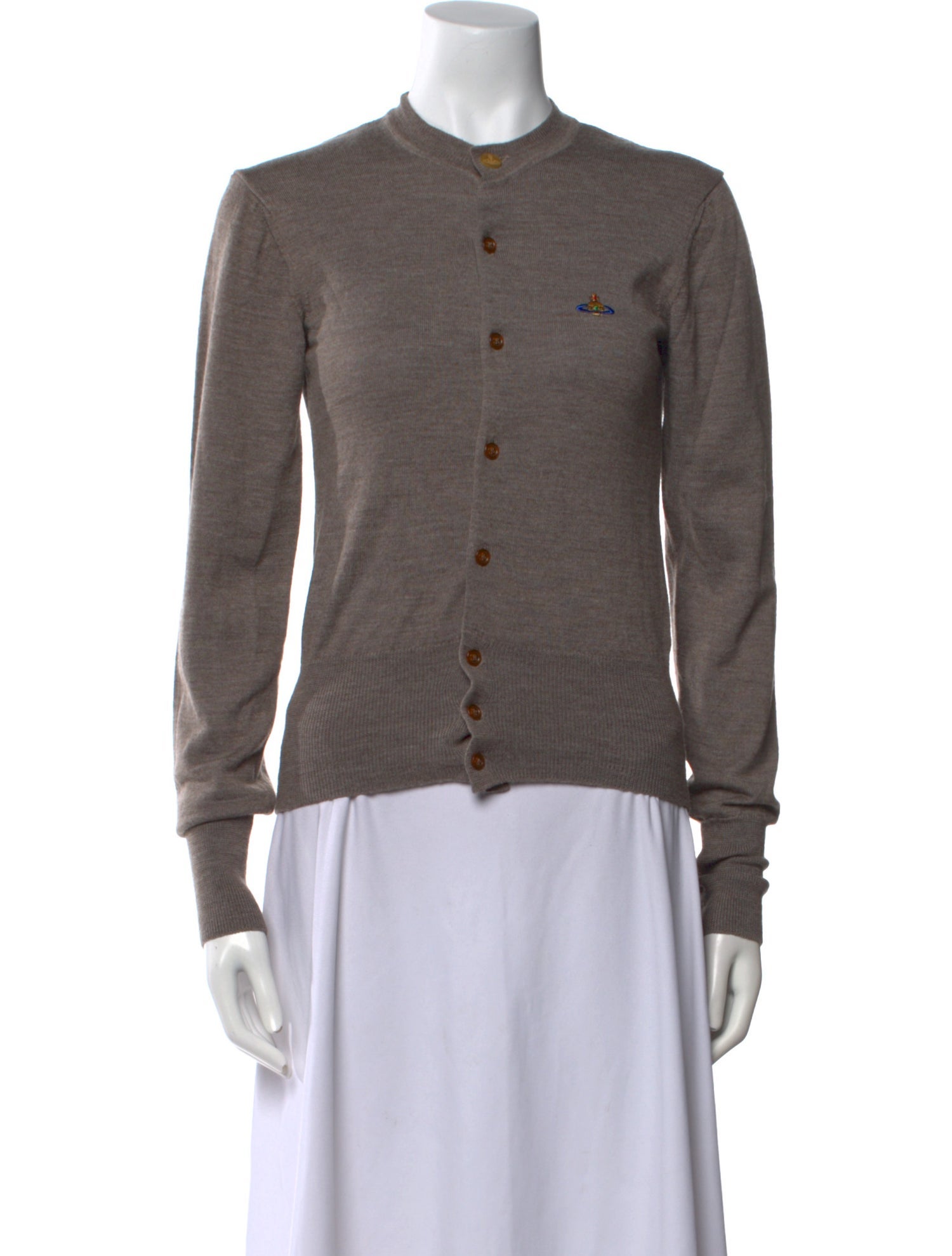 Vivienne Westwood Virgin Wool Mock Neck Button-Up Top