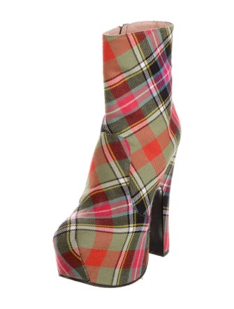 Vivienne Westwood Canvas Printed Moto Boots