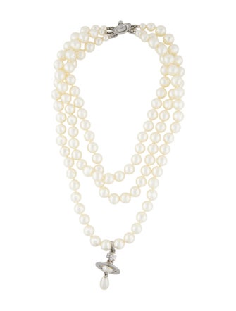 Vivienne Westwood Three Row Pearl Drop Choker