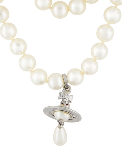 Vivienne Westwood Three Row Pearl Drop Choker