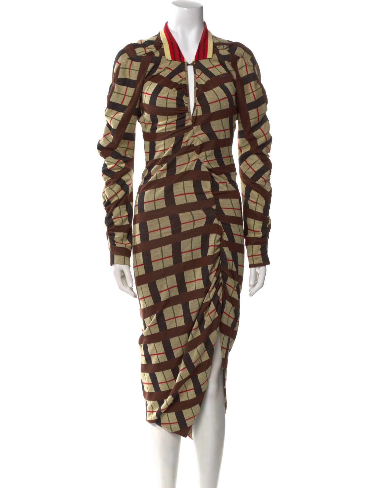 Vivienne Westwood Plaid Print Midi Length Dress