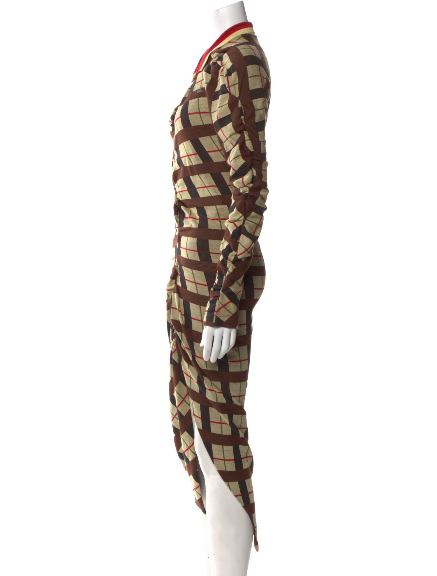 Vivienne Westwood Plaid Print Midi Length Dress