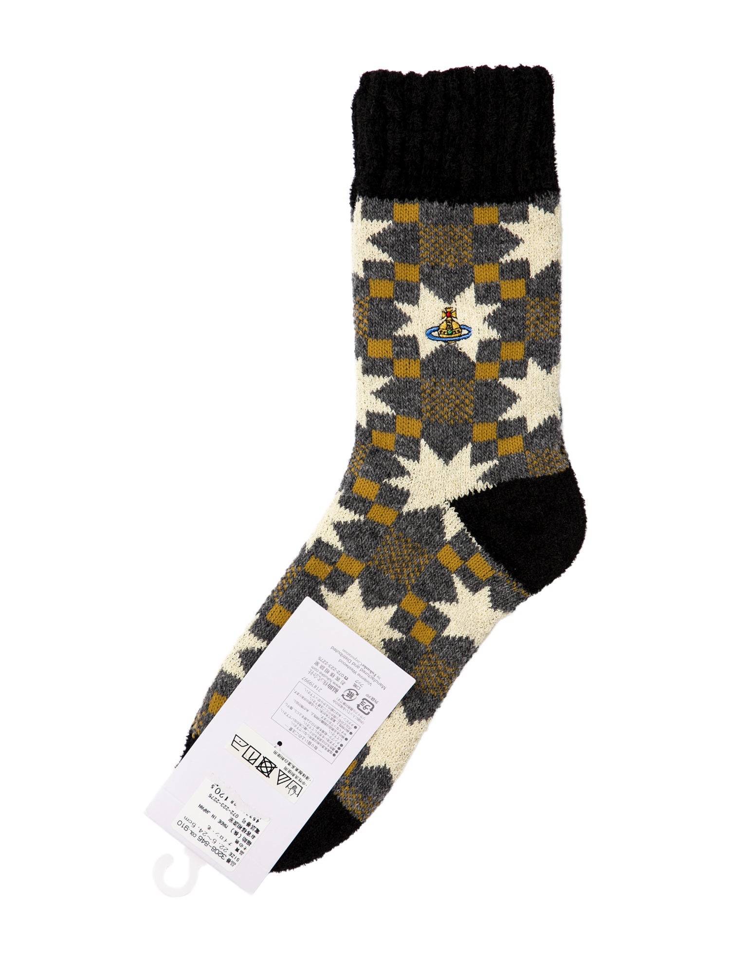 Vivienne Westwood Patterned Knit Crew Sock w/Tags