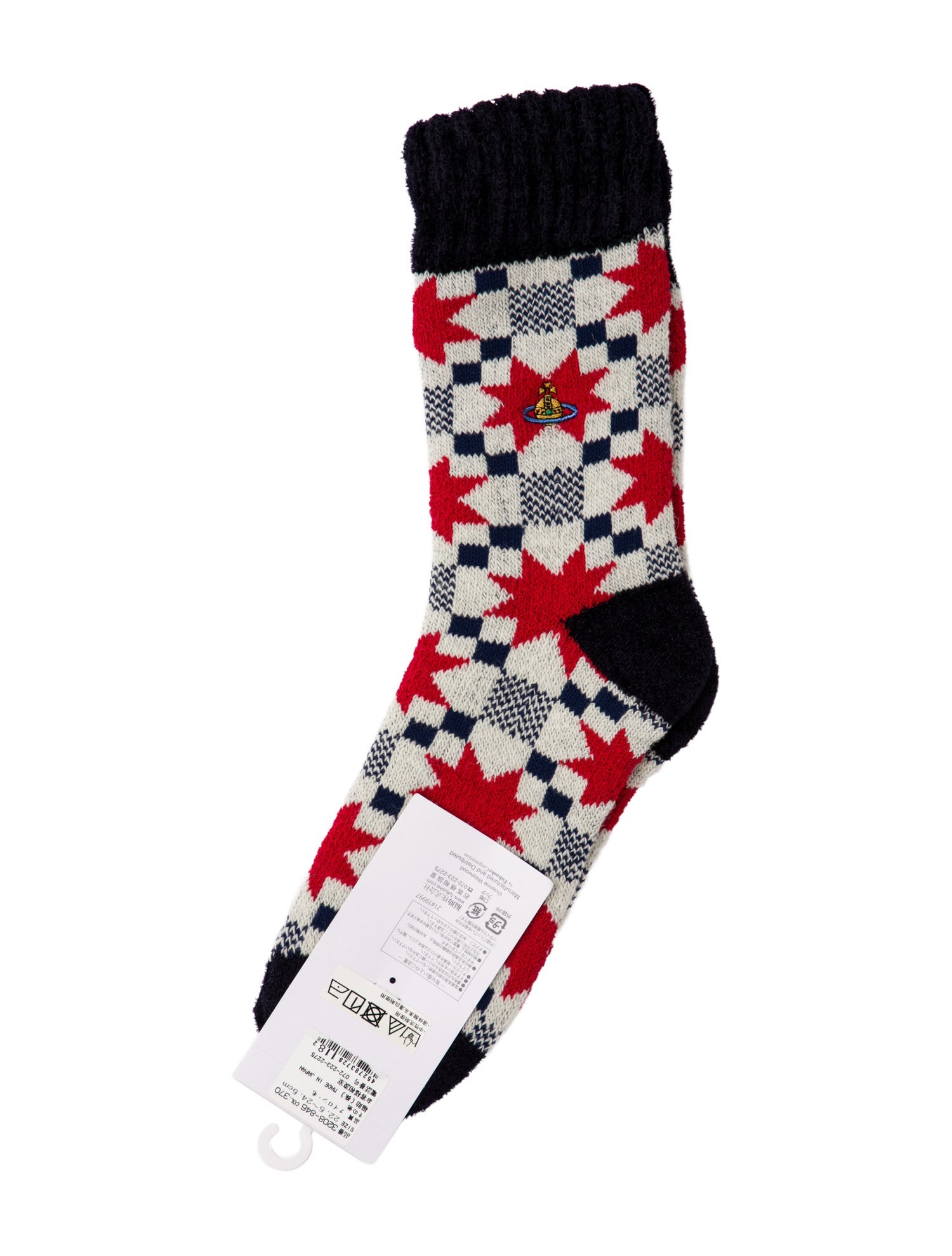 Vivienne Westwood Wool Pattern Crew Socks w/Tags