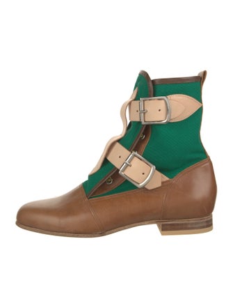 Vivienne Westwood Leather Colorblock Pattern Boots
