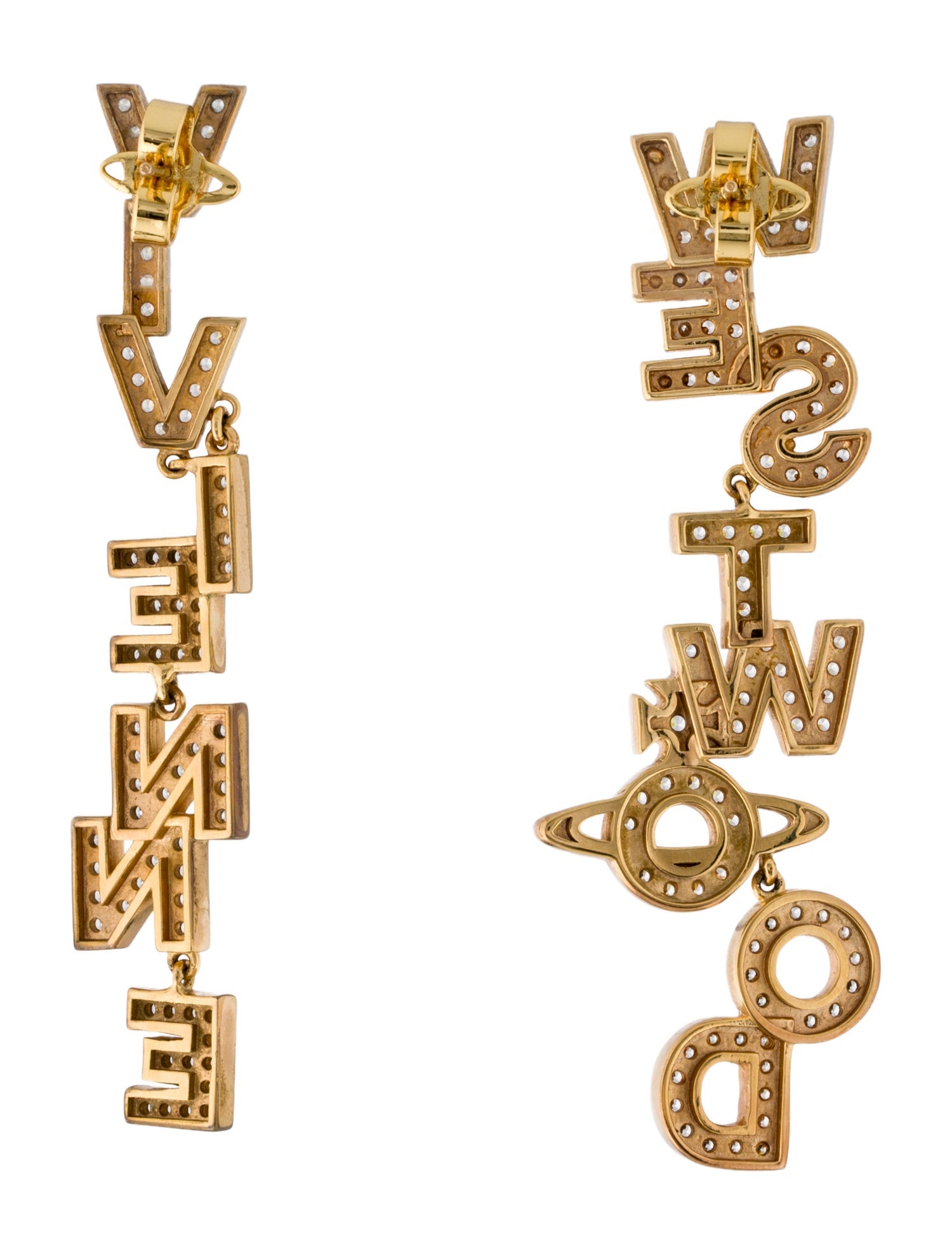 Vivienne Westwood "Soho" Large Letter Drop Earrings