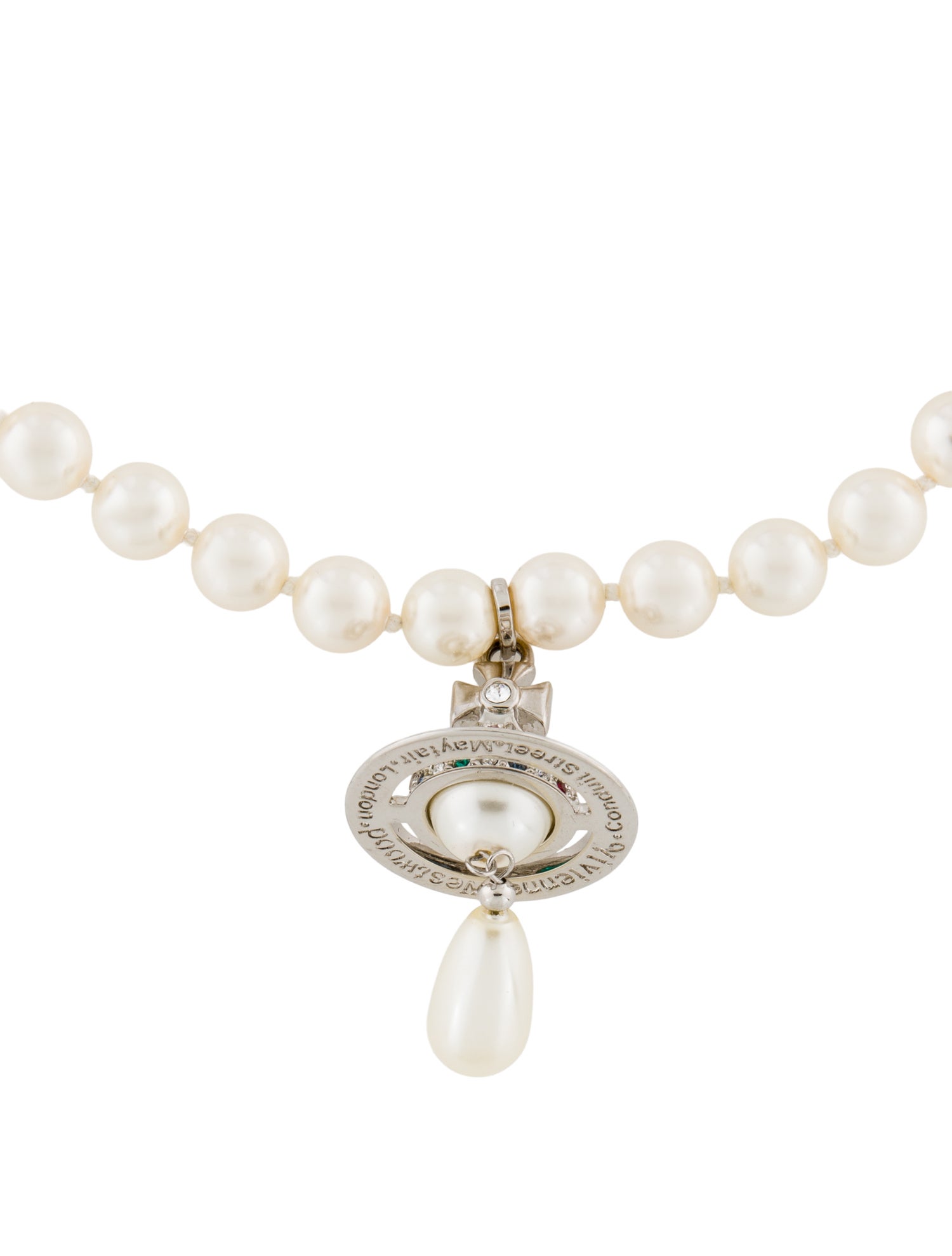 Vivienne Westwood Faux Pearl Drop Choker Necklace