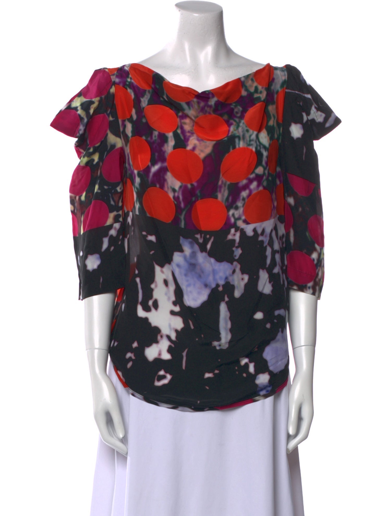 Vivienne Westwood Anglomania Floral Print Cowl Neck Blouse