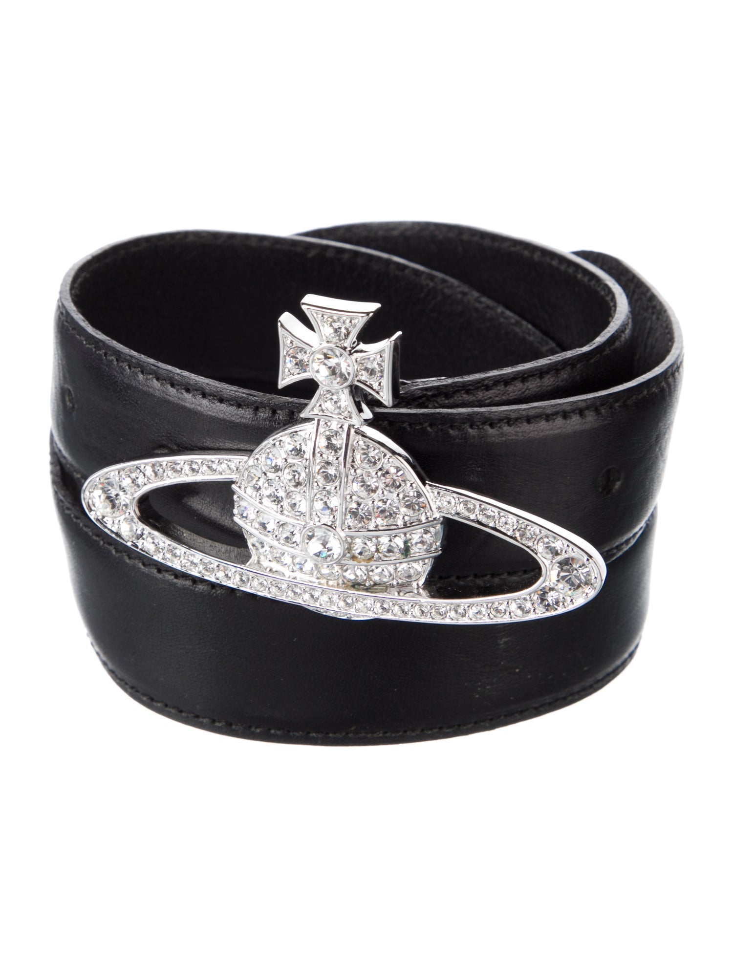 Vivienne Westwood Leather Crystal Embellishments Belt