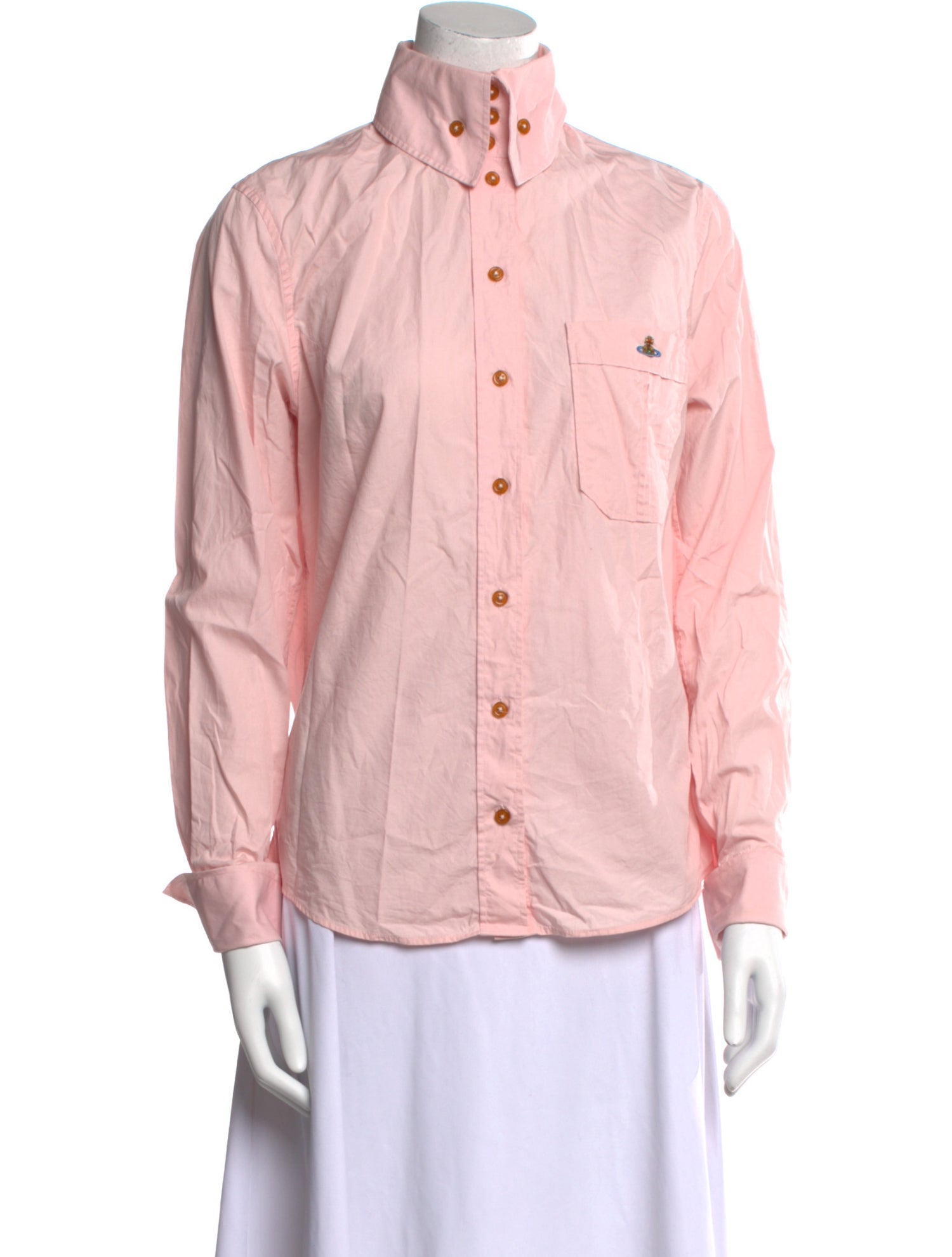 Vivienne Westwood Mock Neck Long Sleeve Button-Up Top