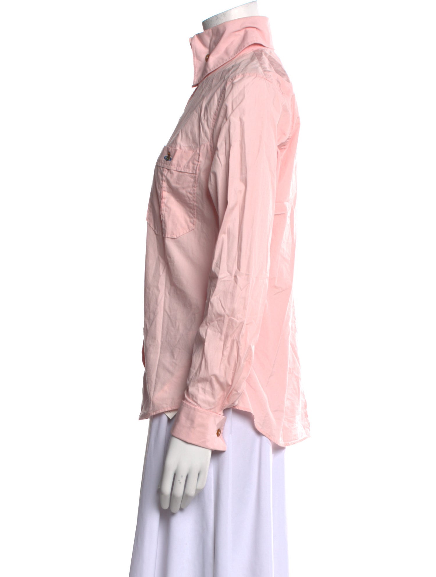 Vivienne Westwood Mock Neck Long Sleeve Button-Up Top