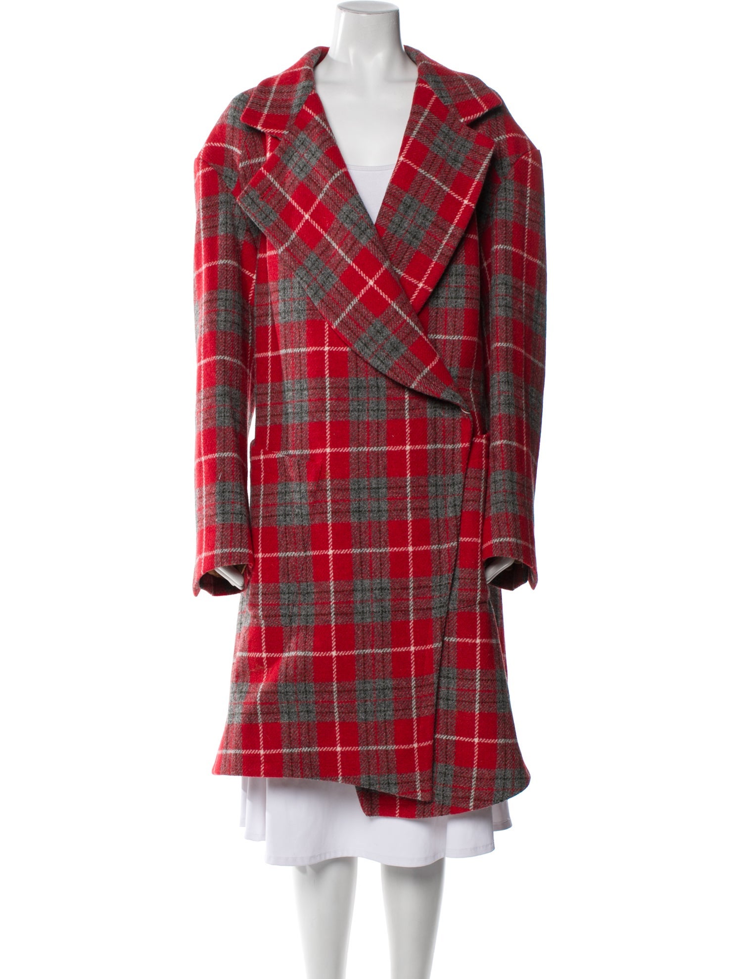 Vivienne Westwood Wool Plaid Print Peacoat w/ Tags