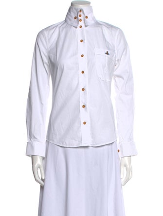 Vivienne Westwood Mock Neck Long Sleeve Button-Up Top