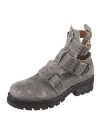 Vivienne Westwood Suede Cutout Accent Combat Boots