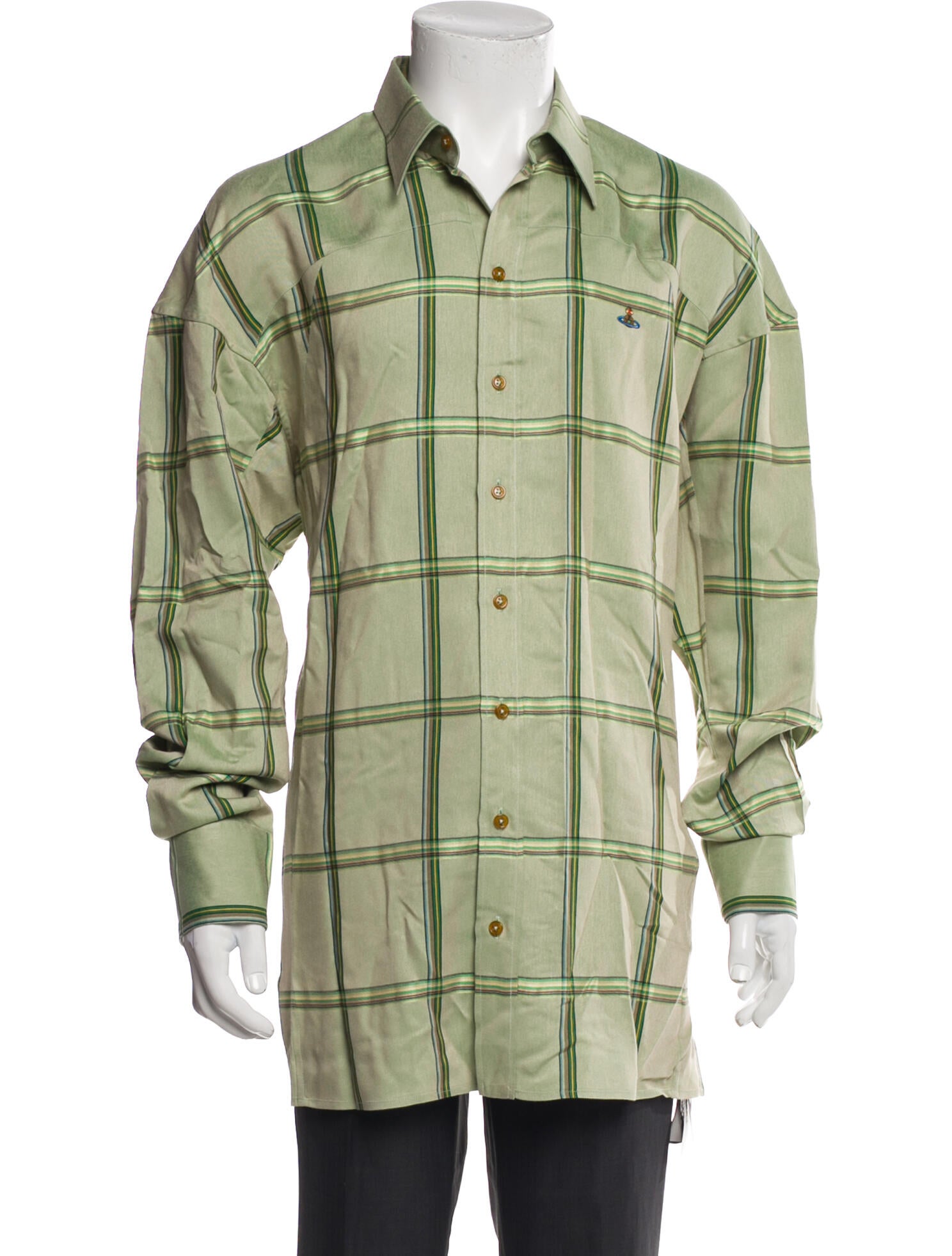 Vivienne Westwood Plaid Print Long Sleeve Dress Shirt w/ Tags