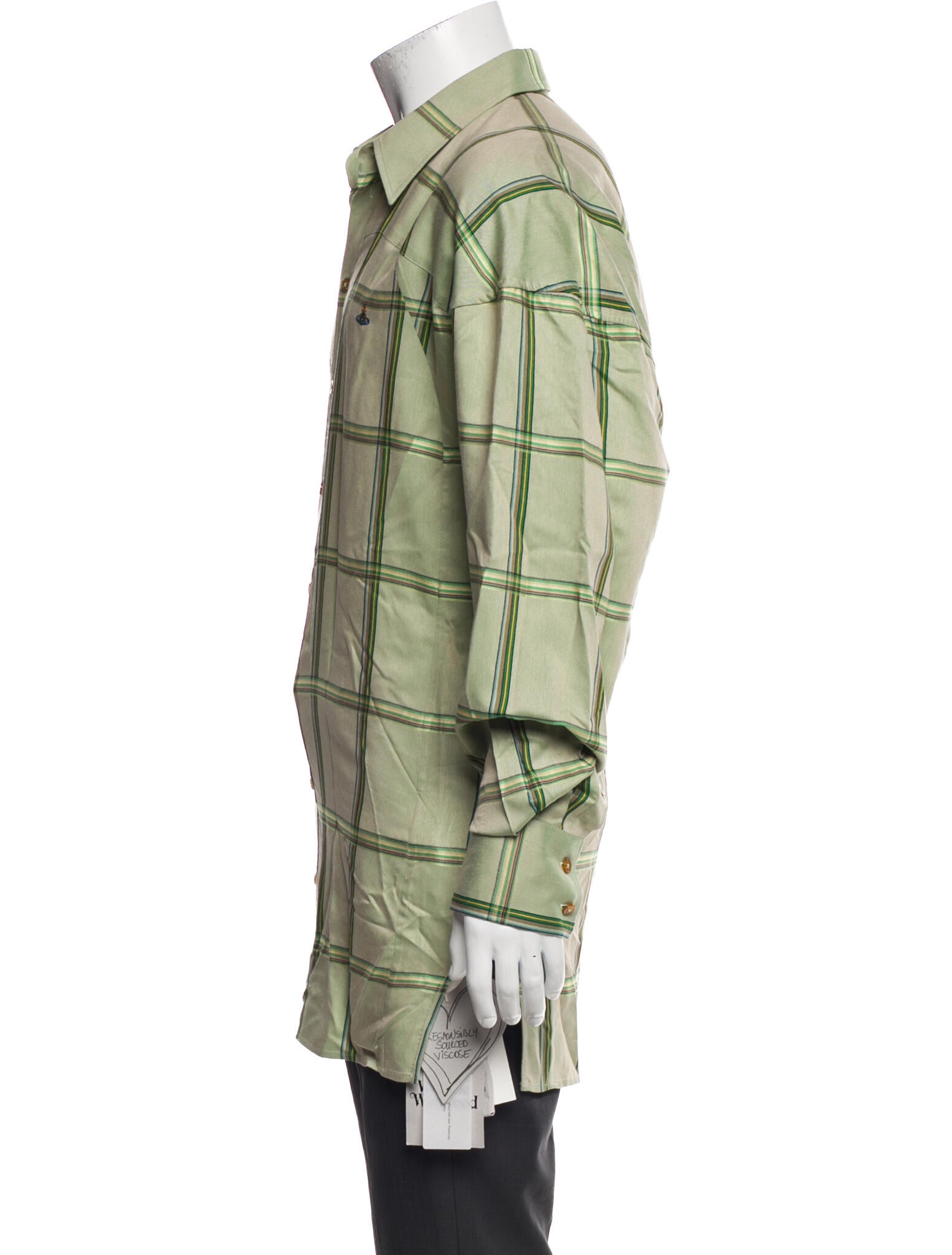 Vivienne Westwood Plaid Print Long Sleeve Dress Shirt w/ Tags