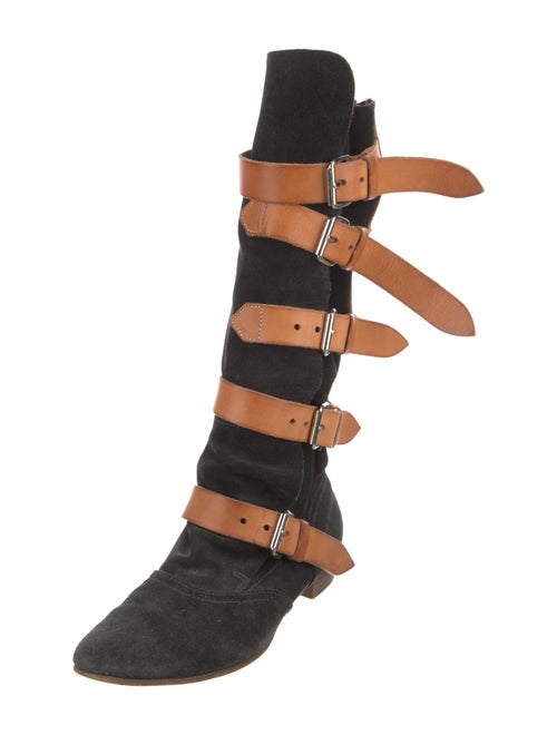 Vivienne Westwood Suede Colorblock Pattern Boots
