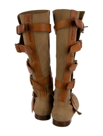 Vivienne Westwood Suede Colorblock Pattern Lace-Up Boots