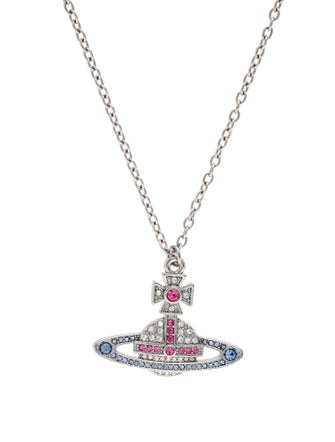 Vivienne Westwood Crystal Bas Relief Pendant Necklace