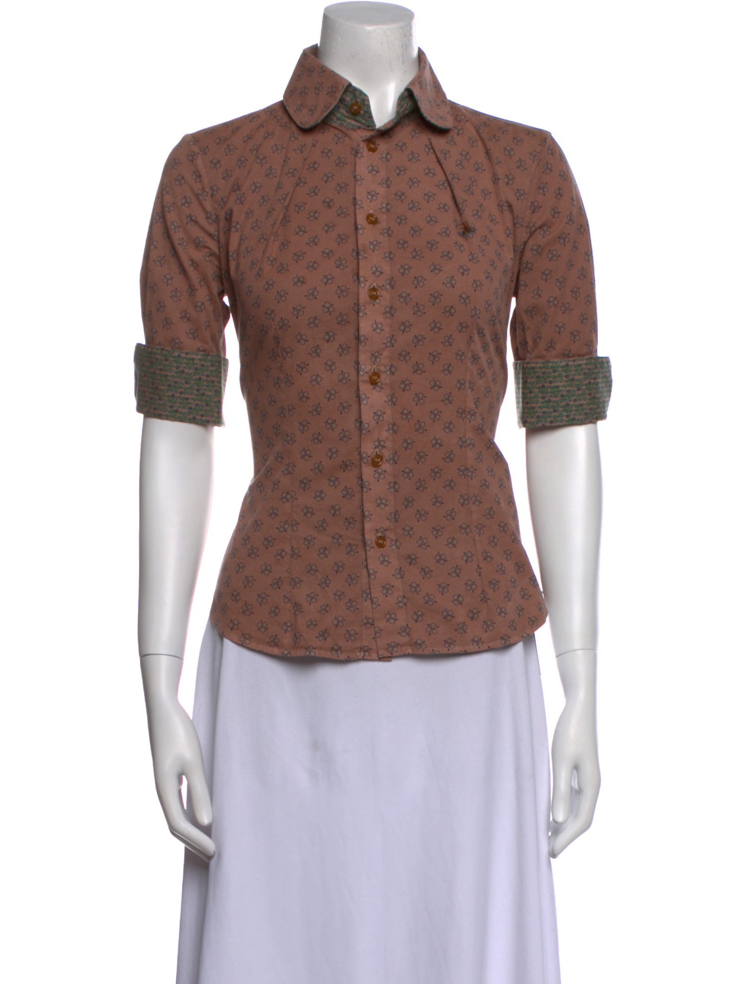 Vivienne Westwood Printed Short Sleeve Button-Up Top