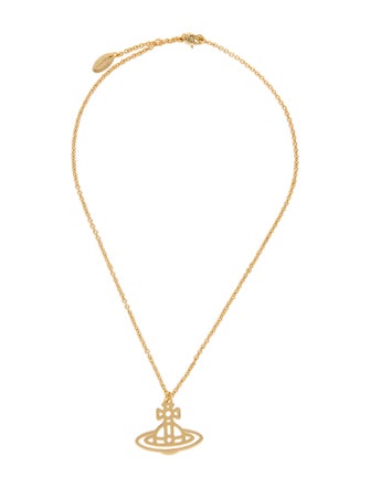 Vivienne Westwood Thin Lines Flat Orb Pendant Necklace