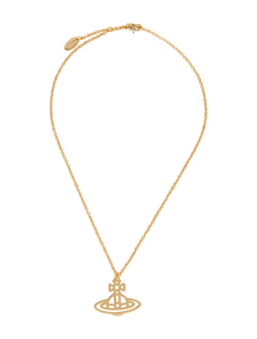 Vivienne Westwood Thin Lines Flat Orb Pendant Necklace