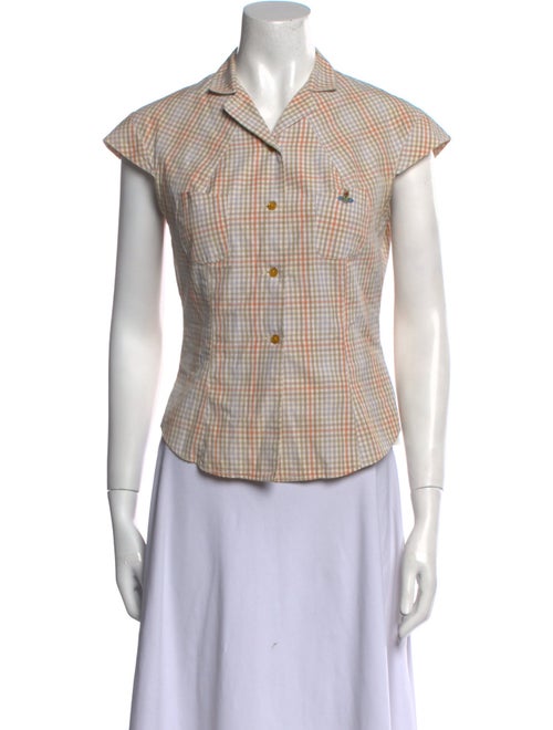 Vivienne Westwood Plaid Print Short Sleeve Button-Up Top