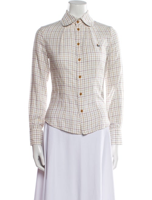 Vivienne Westwood Plaid Print Long Sleeve Button-Up Top
