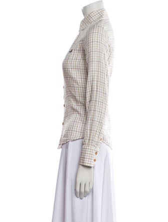 Vivienne Westwood Plaid Print Long Sleeve Button-Up Top