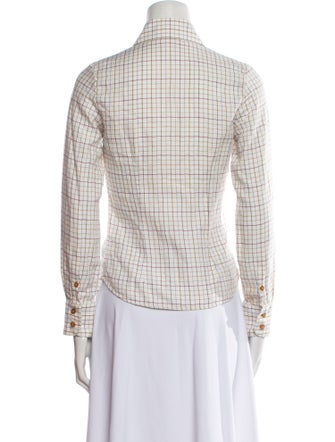 Vivienne Westwood Plaid Print Long Sleeve Button-Up Top