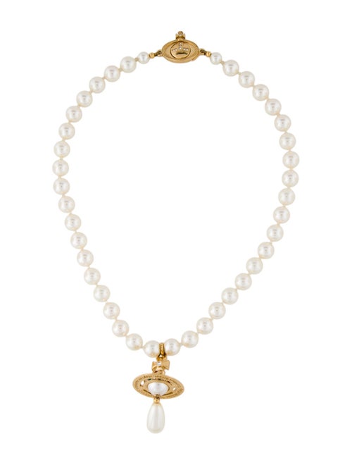 Vivienne Westwood One Row Pearl Drop Choker