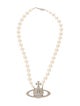 Vivienne Westwood Faux Pearl Bas Relief Orb Pendant Necklace