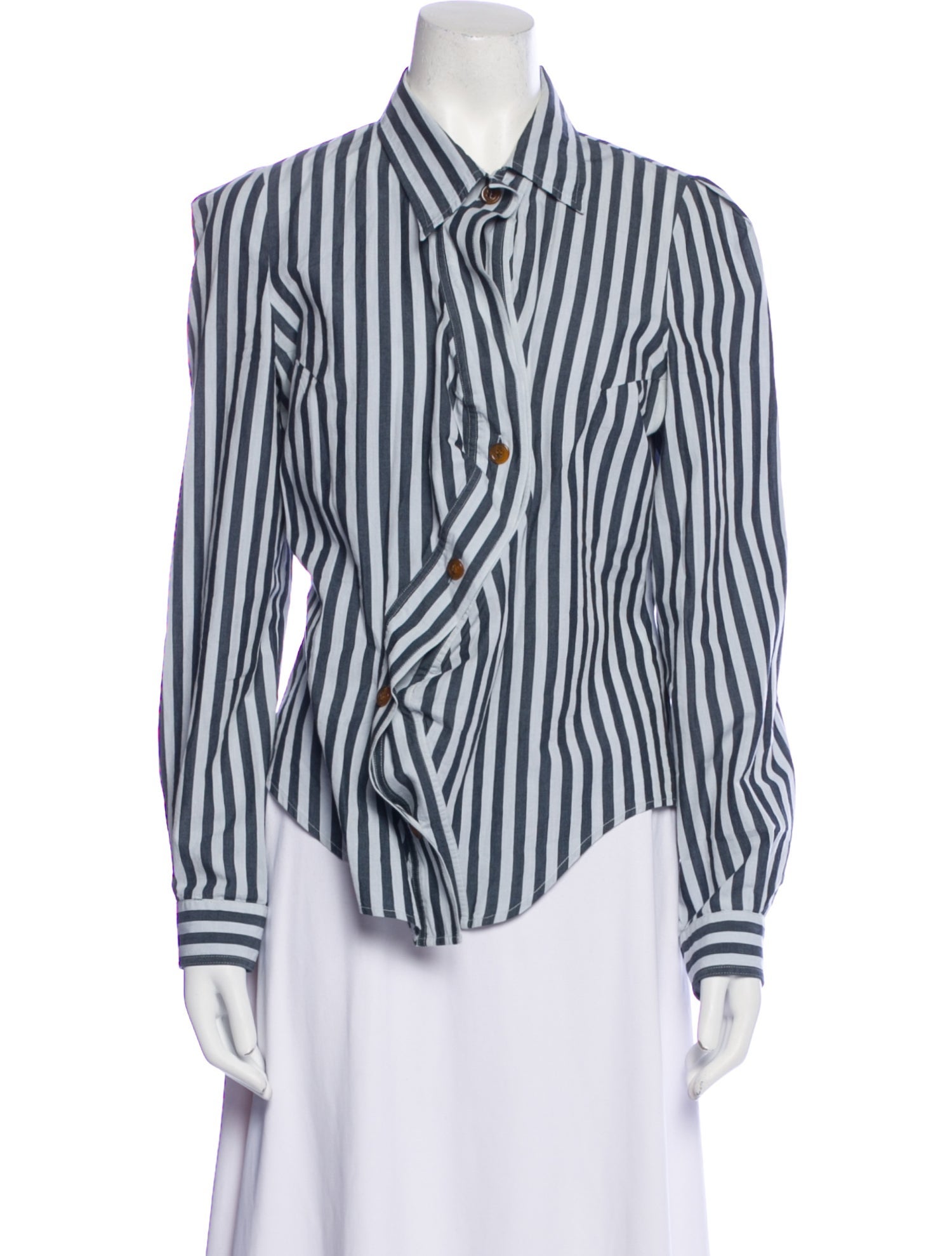 Vivienne Westwood Striped Long Sleeve Button-Up Top