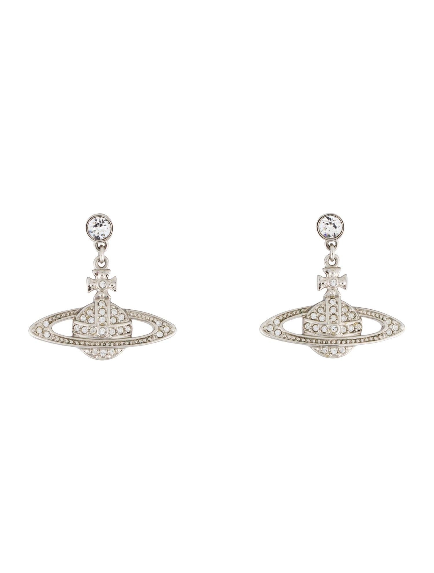 Vivienne Westwood Crystal Mini Bas Relief Drop Earrings