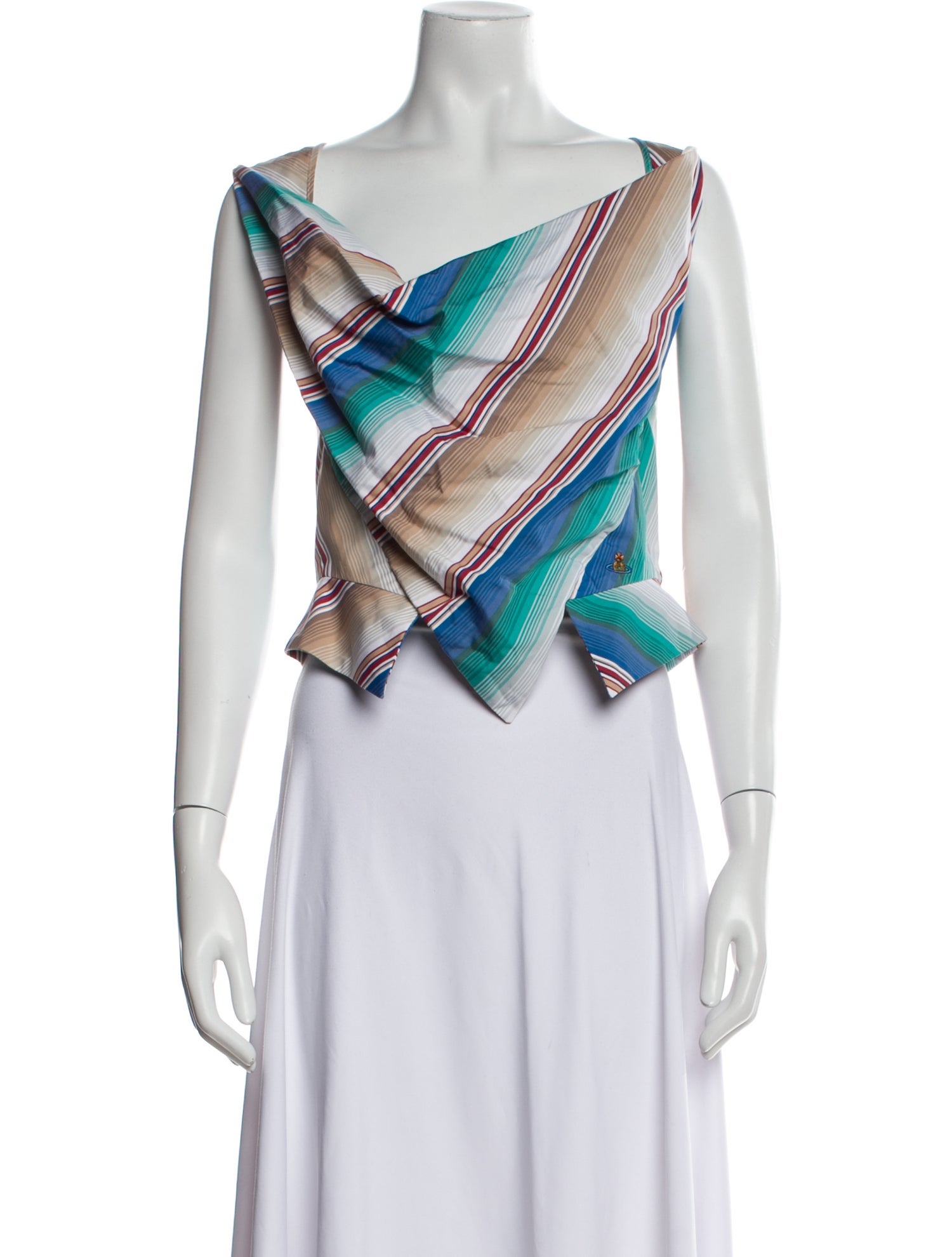 Vivienne Westwood Striped Asymmetrical Crop Top w/ Tags