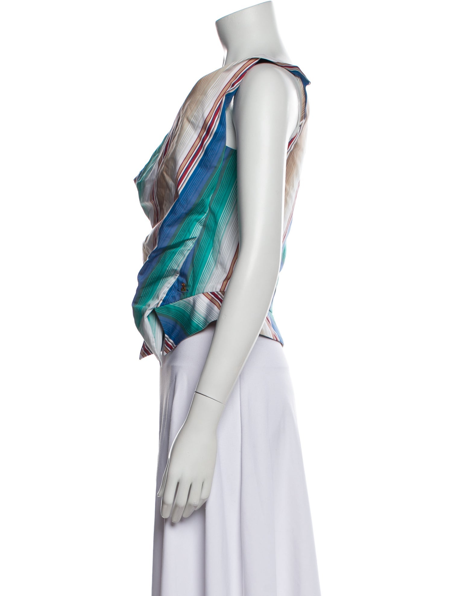 Vivienne Westwood Striped Asymmetrical Crop Top w/ Tags