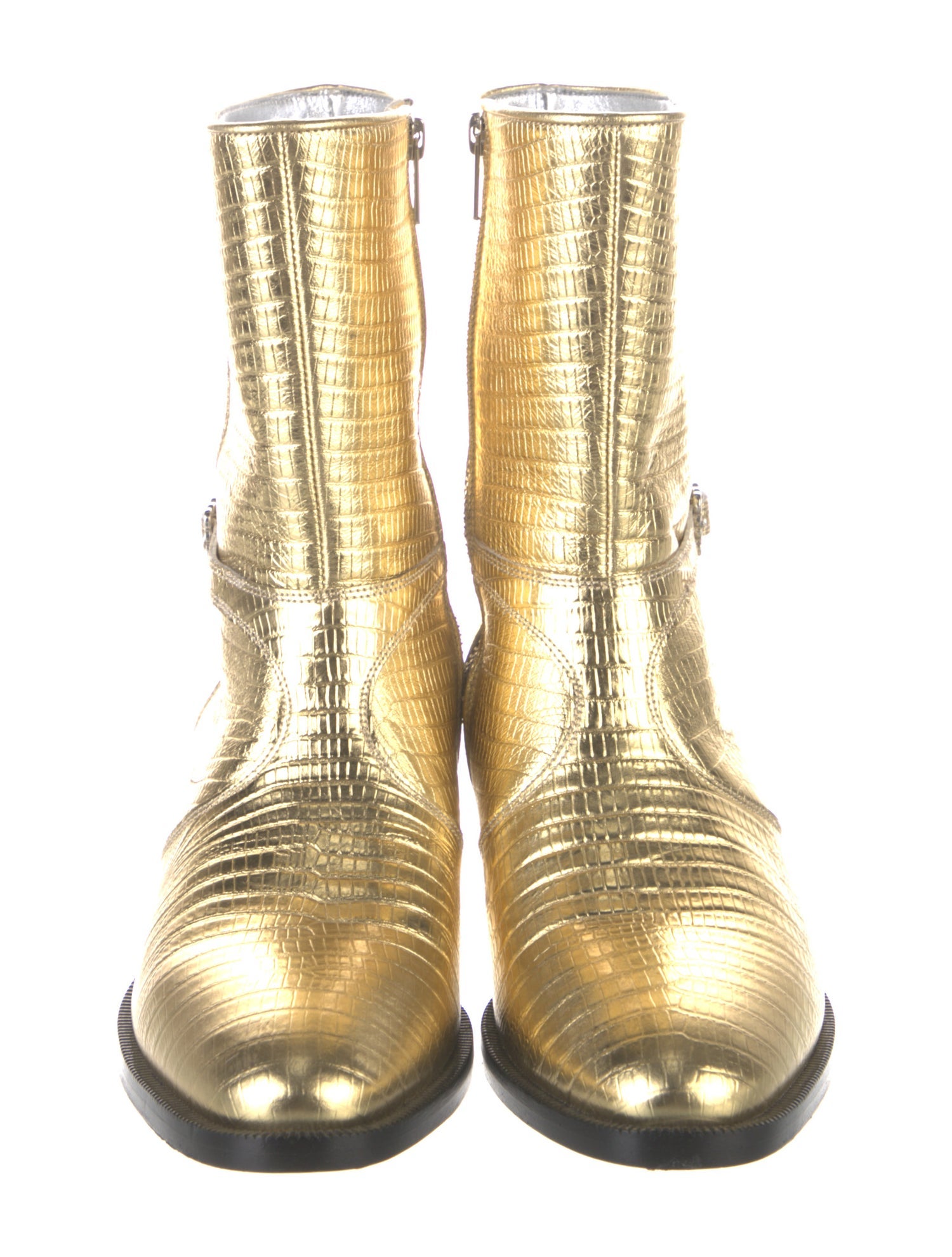 Vivienne Westwood Leather Moto Boots - Gold Boots, Shoes