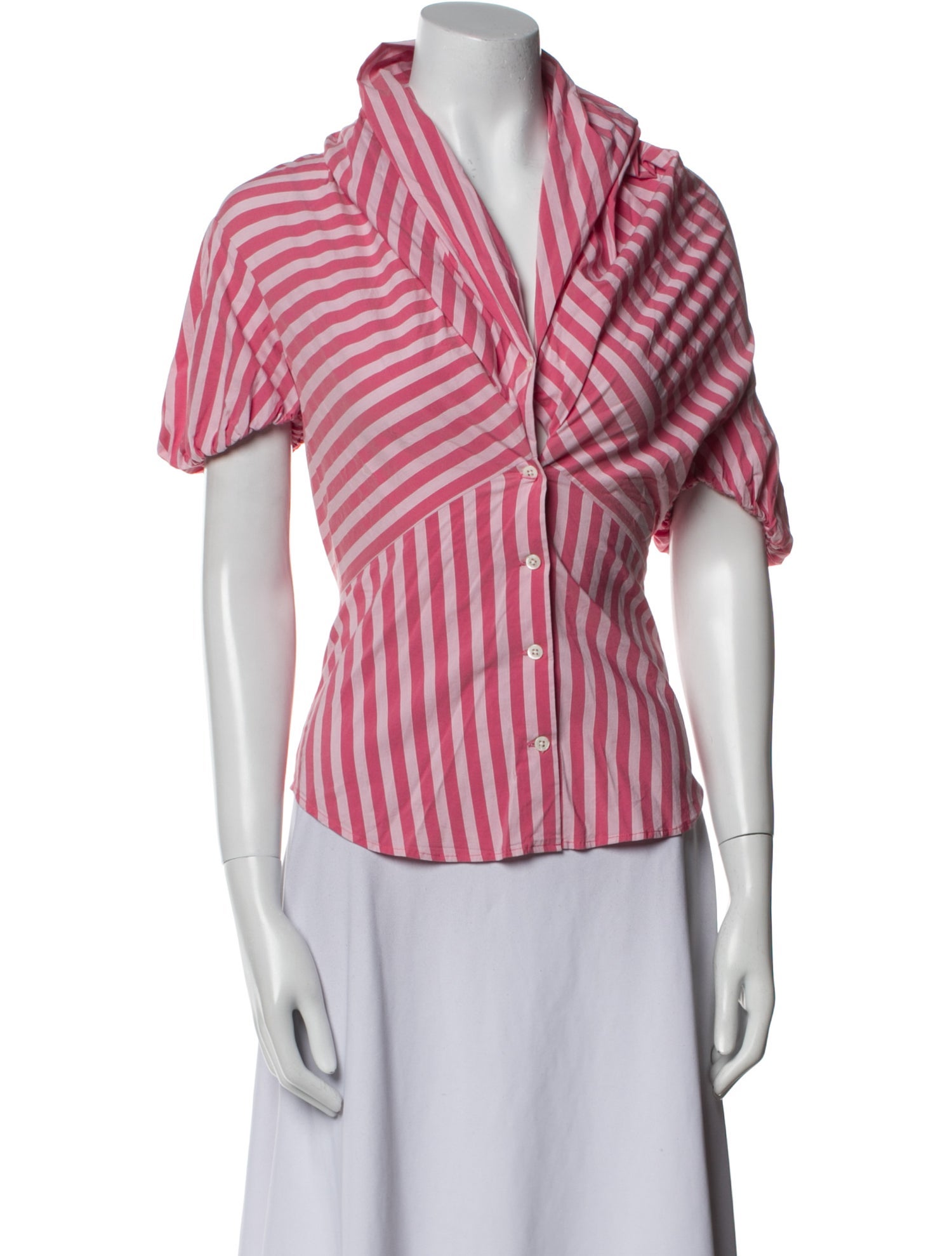 Vivienne Westwood Striped Short Sleeve Button-Up Top