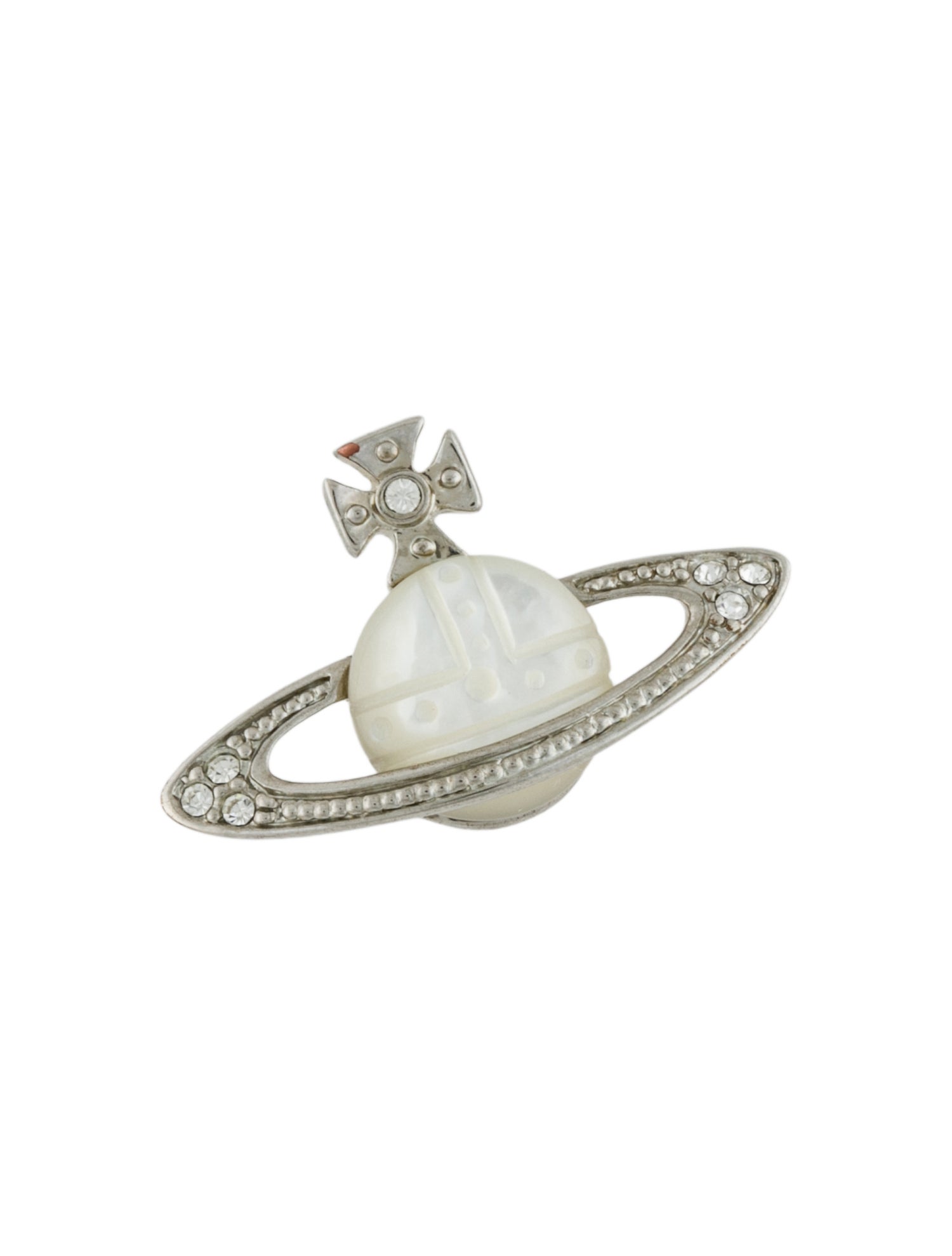 Vivienne Westwood Mother of Pearl & Crystal Orb Single Stud Earring
