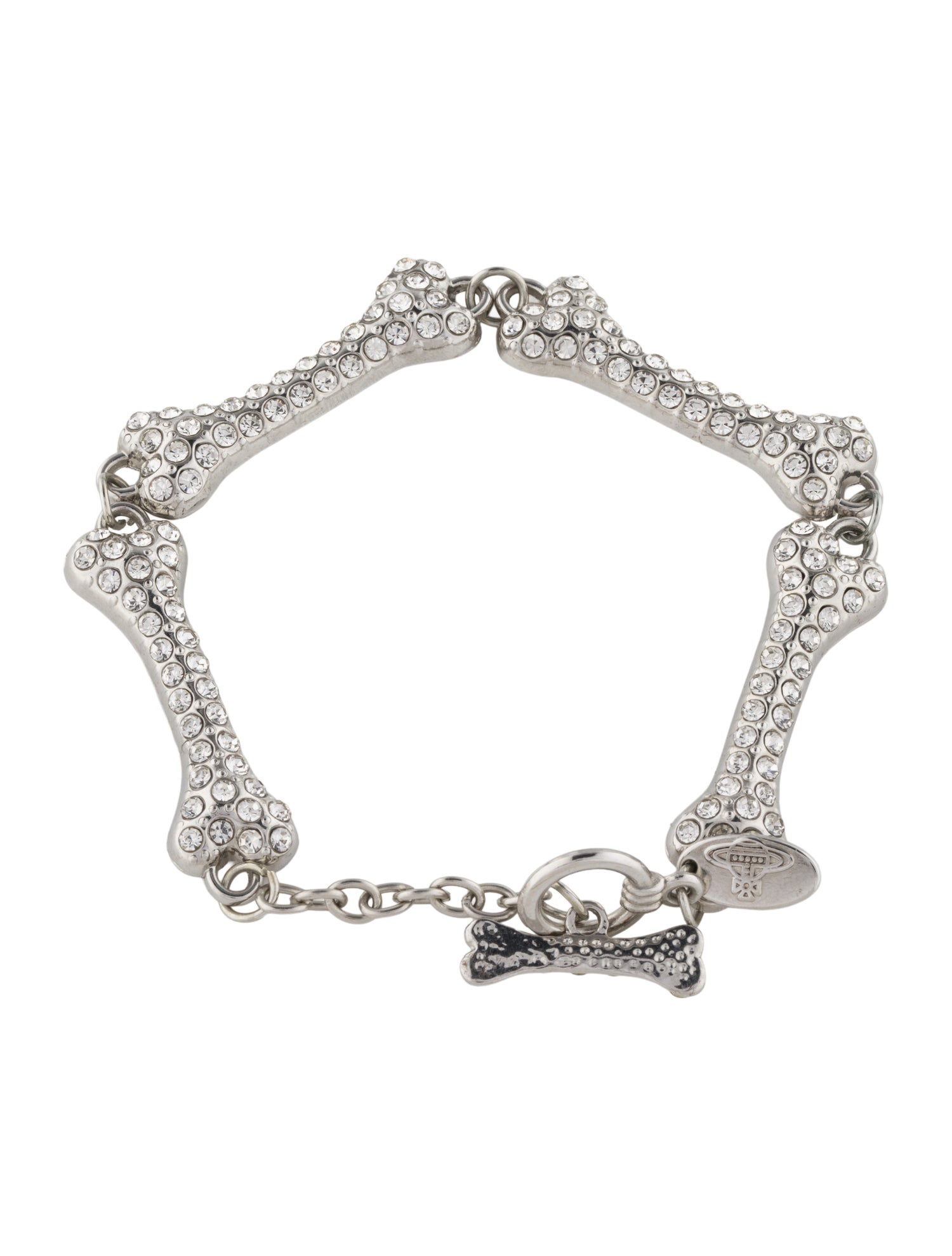 Vivienne Westwood Crystal Bone Link Bracelet