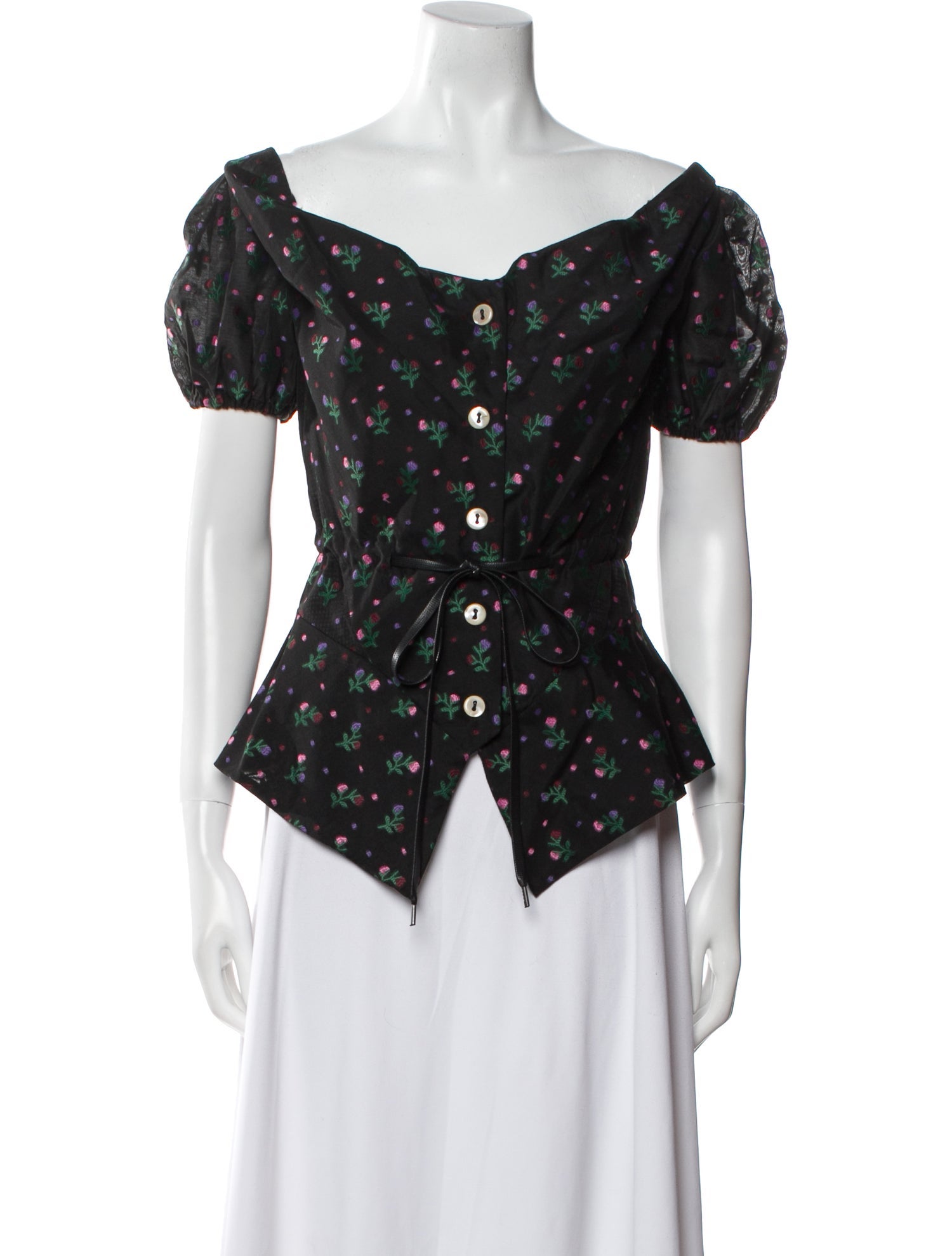 Vivienne Westwood Floral Print Cowl Neck Top