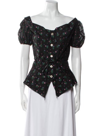 Vivienne Westwood Floral Print Cowl Neck Top