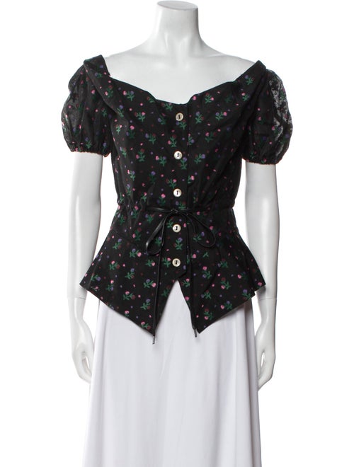 Vivienne Westwood Floral Print Cowl Neck Top