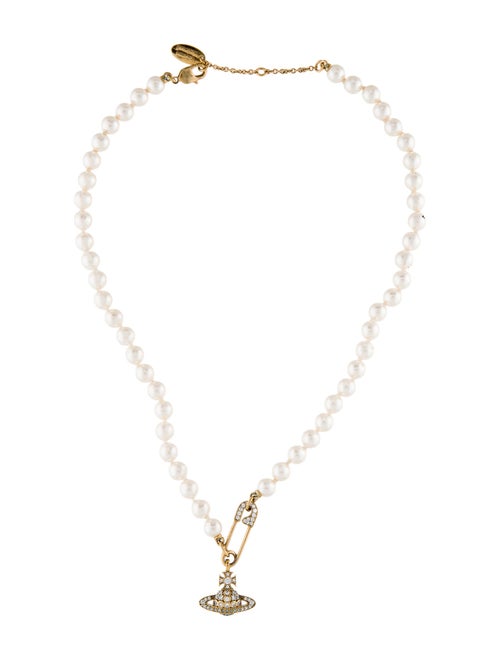 Vivienne Westwood Faux Pearl & Crystal Lucrece Pendant Necklace