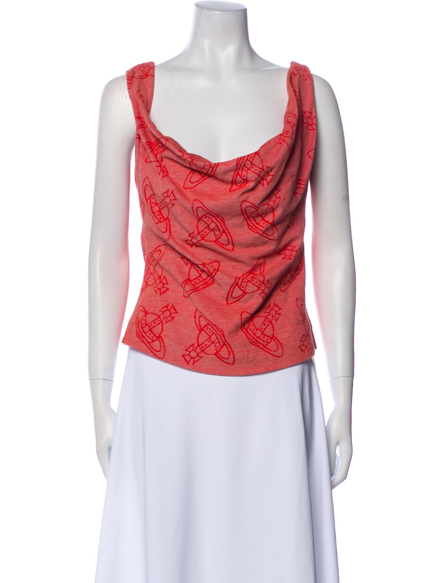 Vivienne Westwood Printed Cowl Neck Top